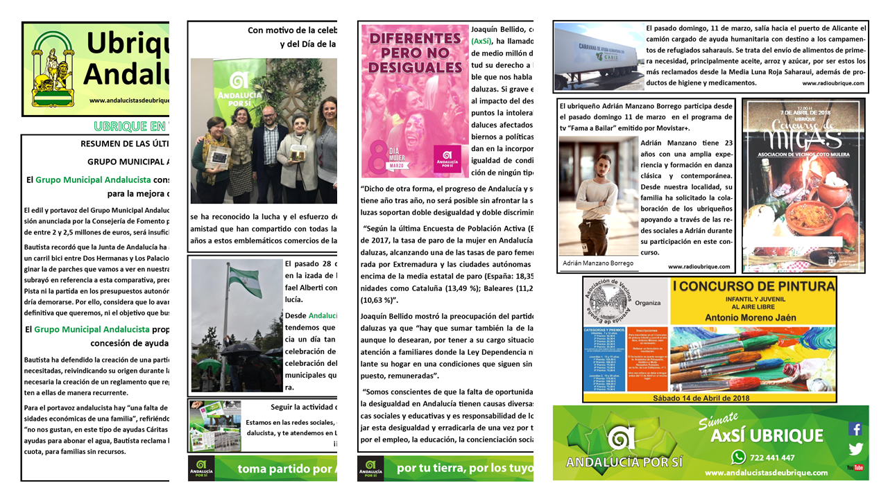 Photo of Boletín Ubrique Andalucista nº 21 (Marzo 2.018)