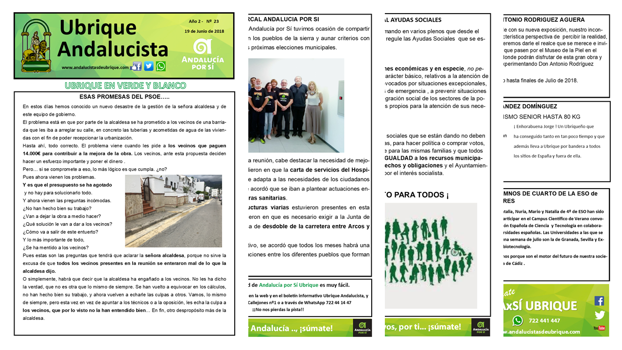 Photo of Boletín Ubrique Andalucista nº 23 – 19 de junio de 2018